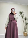 2974 - Tafta Elbise - Bordo