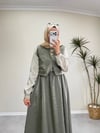 2974 - Tafta Elbise - Haki