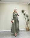 2974 - Tafta Elbise - Haki