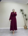 3063 - Yandan Bağlamalı Krep Elbise - Bordo
