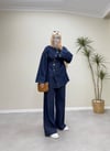 3100 - Düğmeli Denim Takım - Lacivert