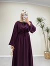3117 - Tencel Elbise - Bordo