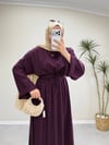 3117 - Tencel Elbise - Bordo