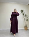 3117 - Tencel Elbise - Bordo