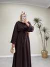 3117 - Tencel Elbise - Kahverengi