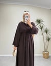 3117 - Tencel Elbise - Kahverengi