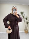 3117 - Tencel Elbise - Kahverengi
