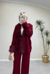 3124 - Kürklü Triko Takım - Bordo