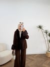 3124 - Kürklü Triko Takım - Kahverengi