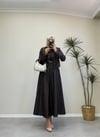 3332 - Ceketli Denim Elbise - Kahverengi