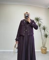 3332 - Ceketli Denim Elbise - Mürdüm 