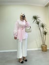 3353 - Pilise Kemerli Gömlek -Pembe