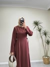 3391 - Toka Detaylı Elbise - Kiremit