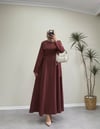 3391 - Toka Detaylı Elbise - Kiremit