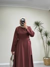 3391 - Toka Detaylı Elbise - Kiremit
