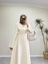 3391 - Toka Detaylı Elbise - Krem