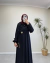 3399 - Yıldız Broşlu Elbise - Siyah 