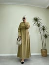 3445 - Gold aksesuarlı Elbise - Olive