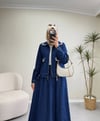 3551 - İncili Denim Etek Takım - Lacivert
