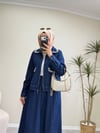 3551 - İncili Denim Etek Takım - Lacivert