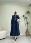 3551 - İncili Denim Etek Takım - Lacivert