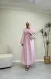 3735 - Çapraz Bağlamalı Elbise - Pembe