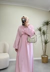 3735 - Çapraz Bağlamalı Elbise - Pembe
