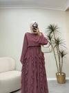 3810 - Eteği Fırfır Etek Takım  - Pembe