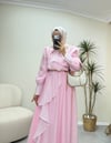 3827 - Fırfırlı Vual Elbise - Pembe