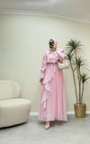 3827 - Fırfırlı Vual Elbise - Pembe