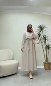 3834 - Basıc Tencel Elbise -Bej