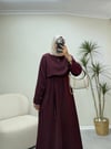 3834 - Basıc Tencel Elbise -Bordo