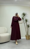 3834 - Basıc Tencel Elbise -Bordo