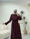 3834 - Basıc Tencel Elbise -Bordo