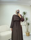 3834 - Basıc Tencel Elbise -kahverengi