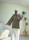 3865 - Düğmeli Poplin Gömlek - Vizon
