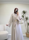 3889 - Gold Broşlu Elbise - Bej