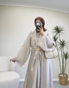 3889 - Gold Broşlu Elbise - Bej