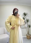3889 - Gold Broşlu Elbise - Sarı