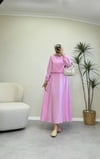 3971 - Gold Broşlu Etek Takım - Pembe