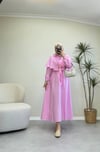 3971 - Gold Broşlu Etek Takım - Pembe