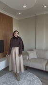 4060 - Poplin Etek - Bej 
