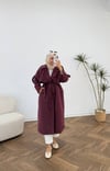 4176 - Uzun Trençkot - Mürdüm