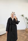 4176 - Uzun Trençkot - Siyah