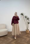 4206 - Desenli Kapitone Ceket - Bordo