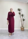 7154 - Kemerli Kalem Elbise - Bordo