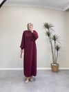 7154 - Kemerli Kalem Elbise - Bordo
