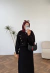 9825 - Düğmeli Etek Takım - Siyah 
