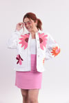 Beyaz Renkli Nakış İşlemeli Tarz Ceket