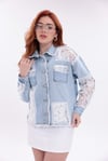 Dantel Detaylı Ceplı Denim Ceket